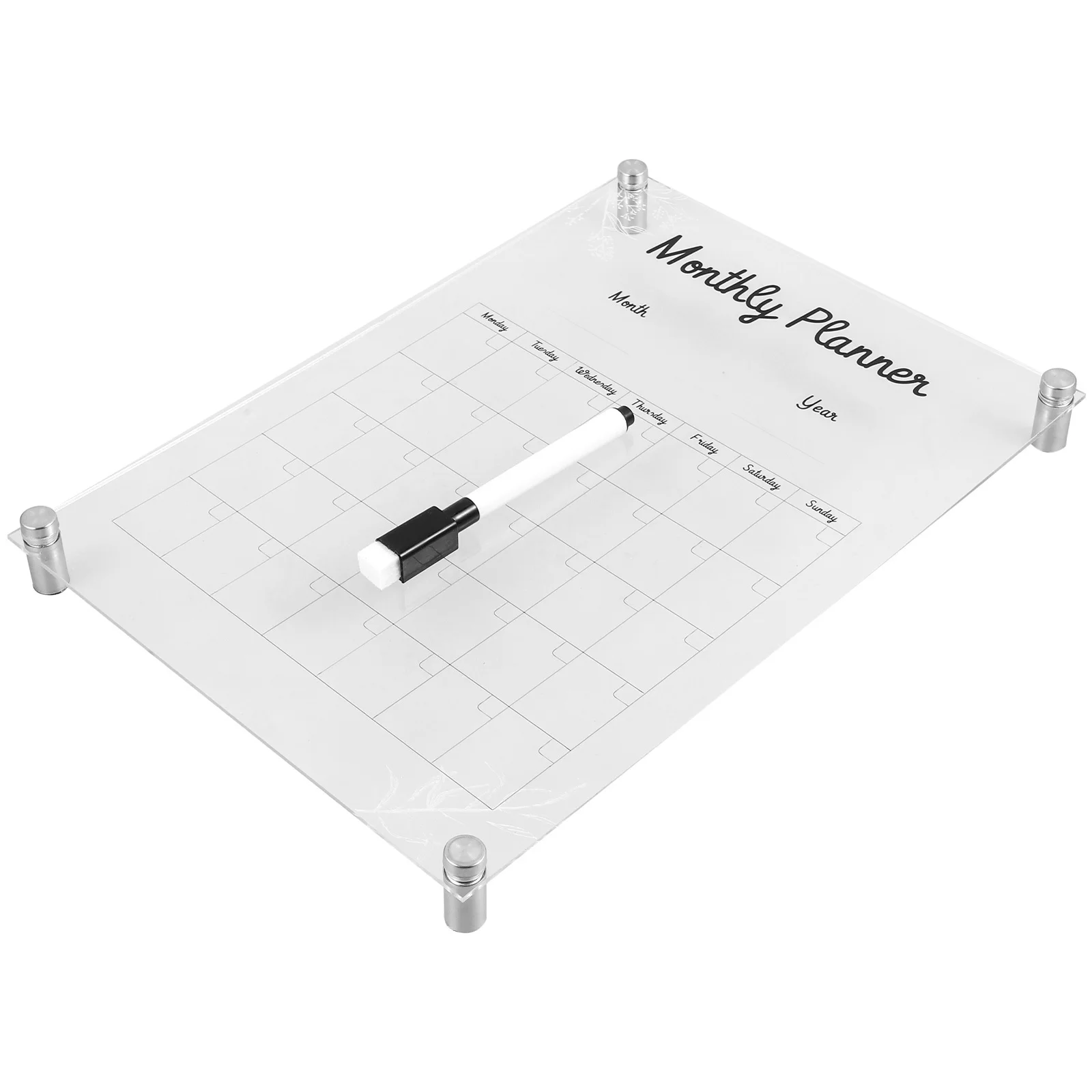1 Set Acrylic Clear Message Board 29.5X20Cm Erasable Weekly Planning Board For Office Home School Study Kitchen Student Reminder