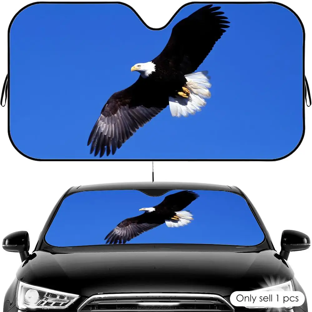 Parasol para Parabrisas de Coche con Diseño de Águila Calva, Protección UV, Aislamiento Térmico, Protector Solar Universal