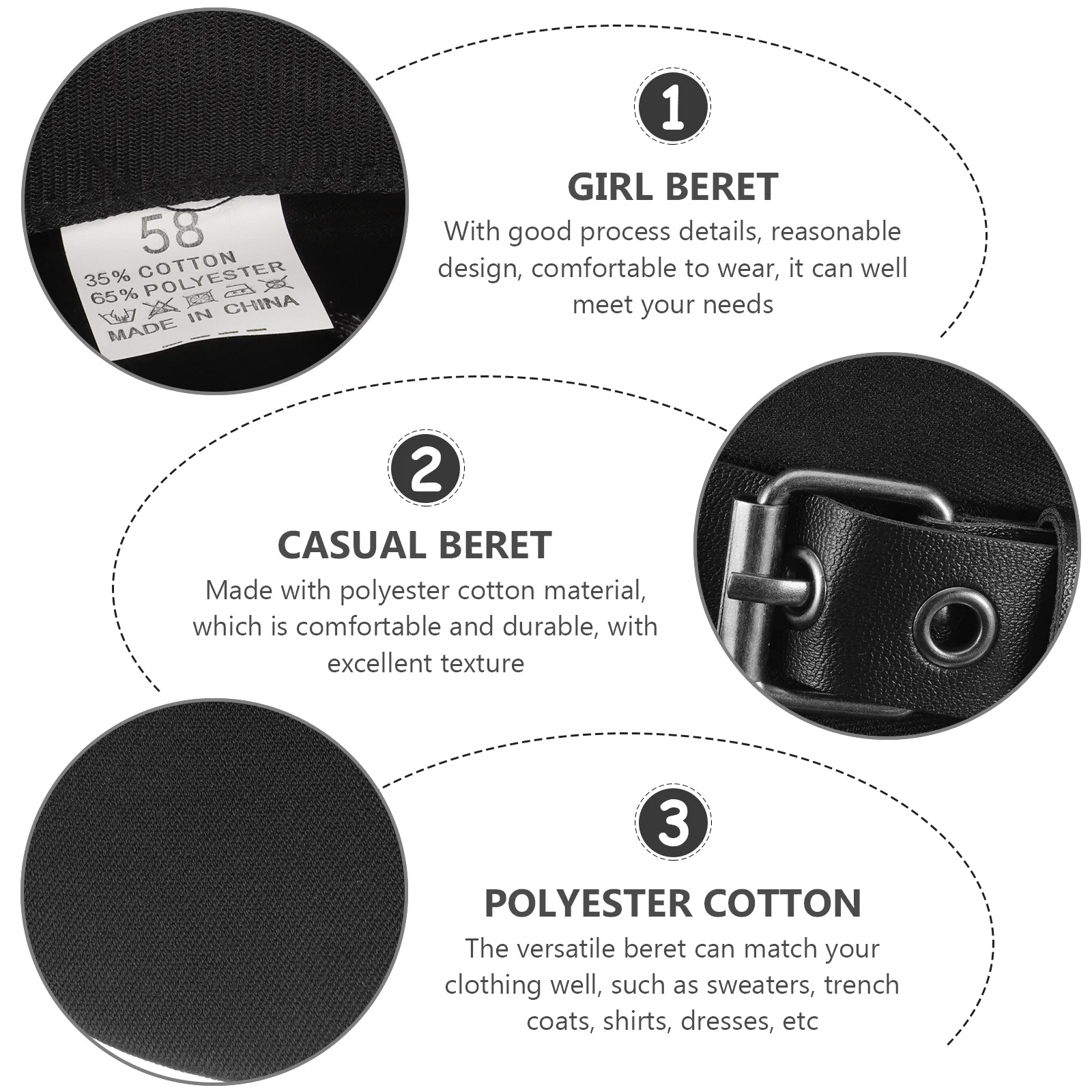 

Lady Beret Fashion Women Casual Caps Stylish Cotton Material Good Process Details Reasonable Design Comfortable Wear