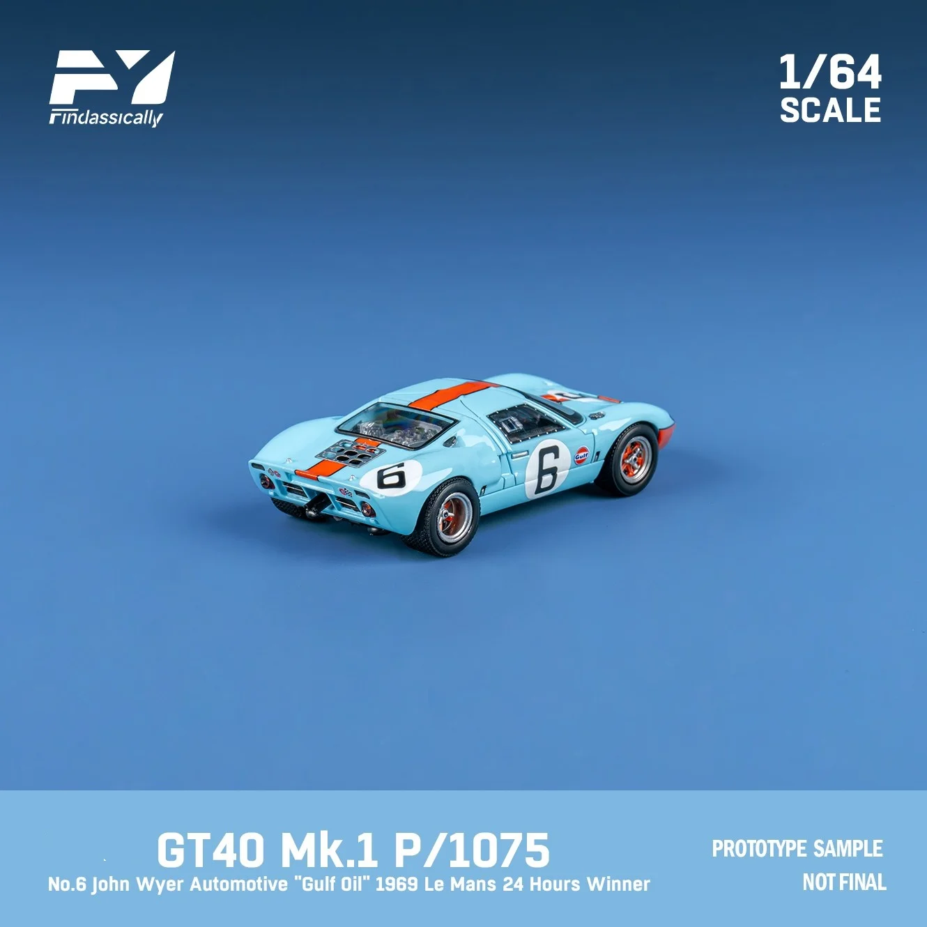 Findclassically FY 1:64 GT40 MK II GULF Color Diecast Model Car