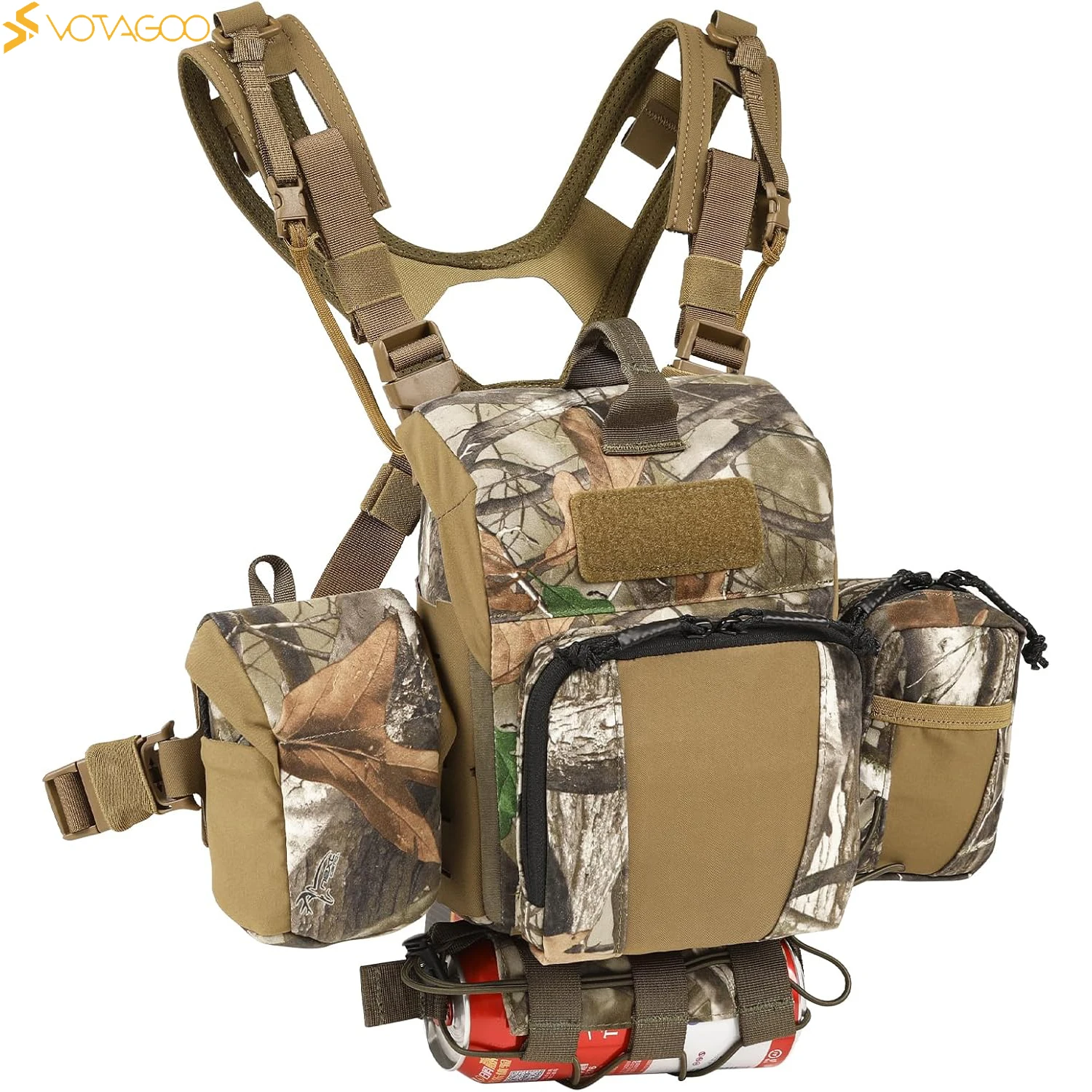 

Binocular Harness Case Bino Chest Pack with Magnetic Closure and MOLLE System Water-repellent for Hunting (Combination, G2)