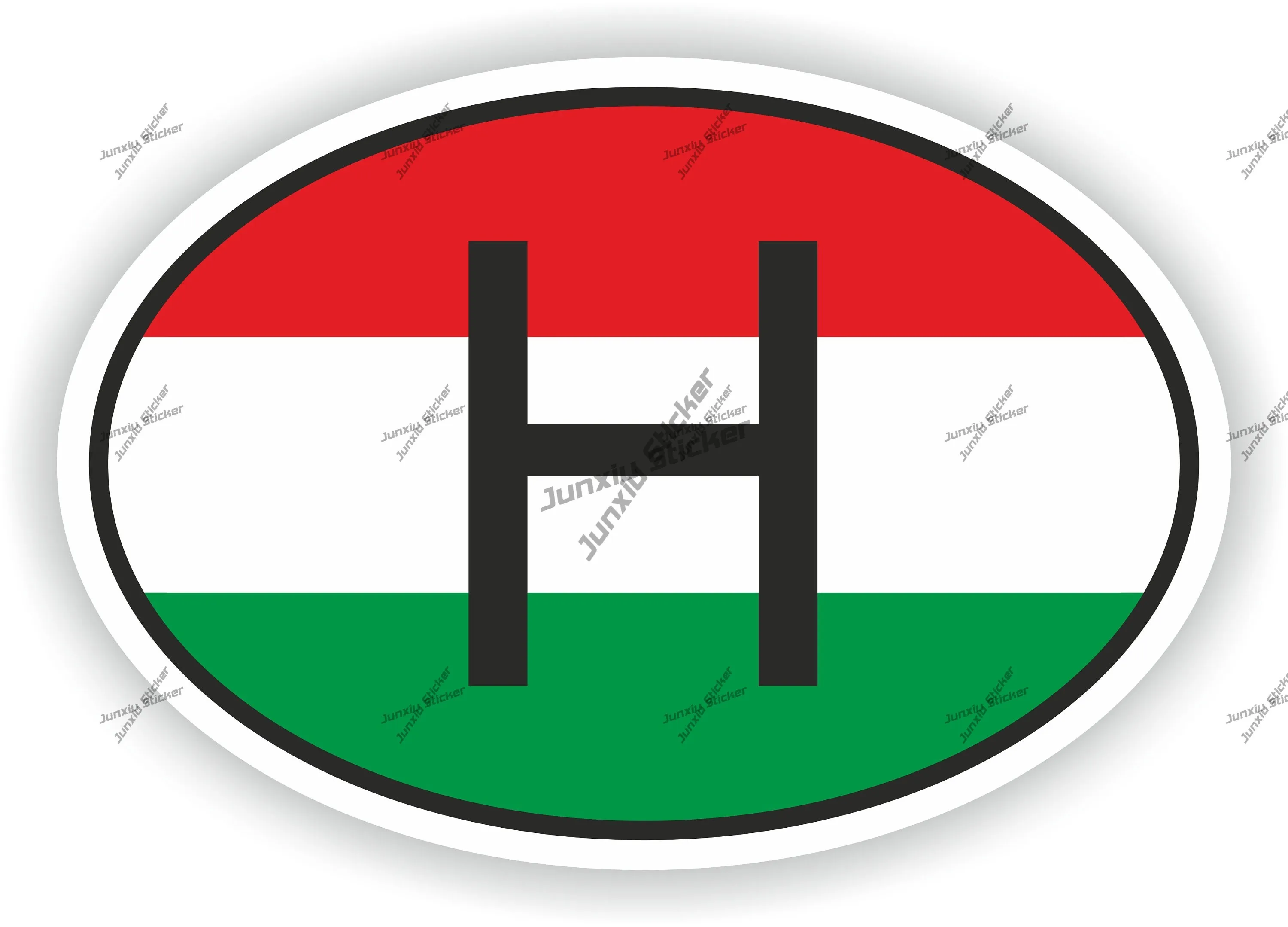 

Hungary H Country Code Flag Oval Sticker Pvc Boat Accessories Style For Car Stylish Sticker Bumper Stickers Scratch-proof Exteri