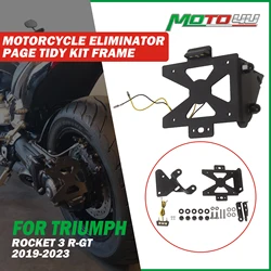 For Triumph ROCKET 3 R-GT 2019 2020 2021 2022 2023 Side Mount License Plate Holder Motorcycle Eliminator Page Tidy Kit Frame