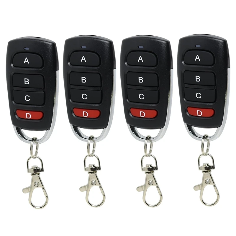 Pack Of 4 Universal Garage Door Remote Controls,433 Mhz,Clone Remote Switch For Gates And Garages, Handheld Transmitter