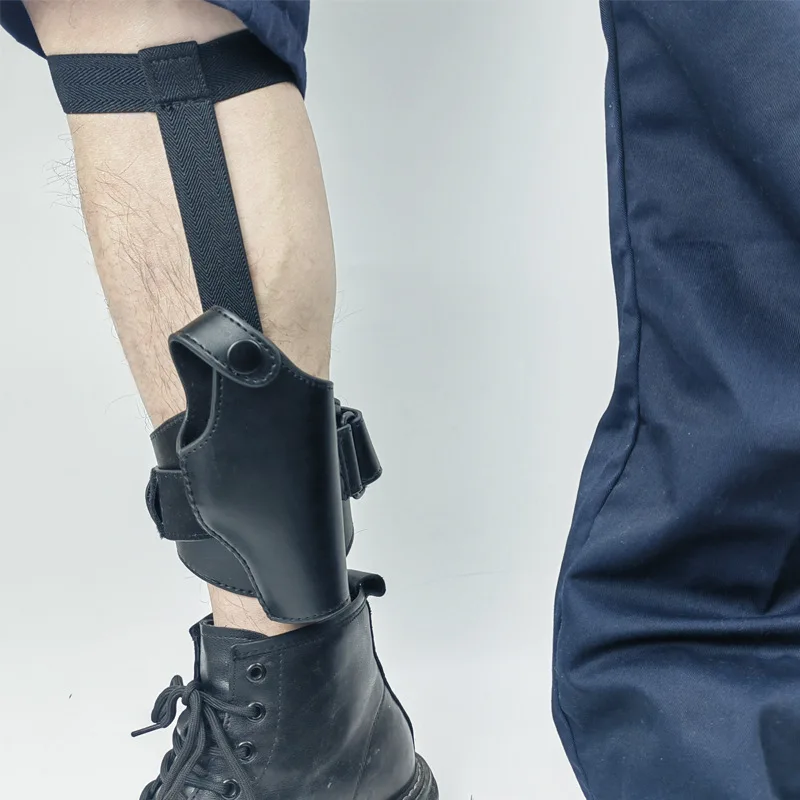 

Outdoor Tactical Invisible Cowhide Calf Holster Tactical Gun Bag Concealed Hanging Leg Quick Draw Leather Gun Bag