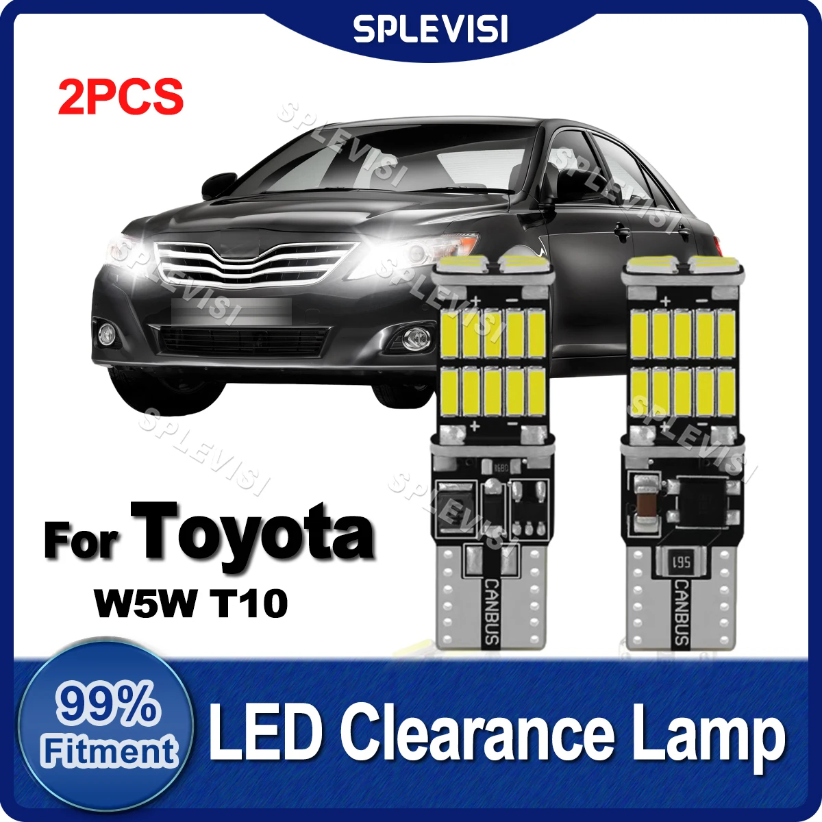 2PCS Pure White Canbus LED Clearance Lamp Bulbs W5W T10 For Toyota Corolla Camry Yaris(Vitz) Auris Aygo Hilux RAV4 Verso Venza