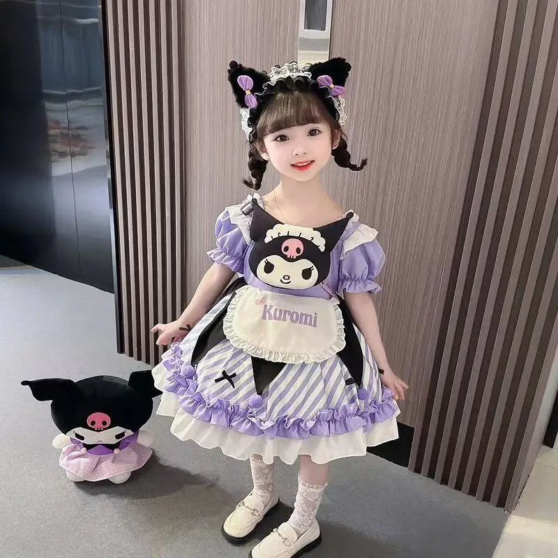 Sanrio kumrome Princess Dress Girls Lolita Small, Medium and Large Children Summer New Dress Baby Girl gonna a sbuffo a maniche corte