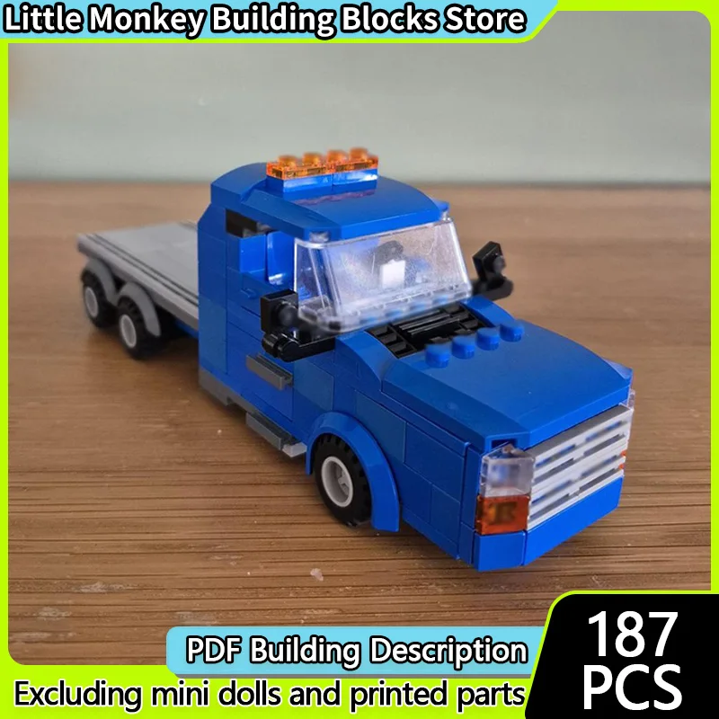 

City Car Model MOC Building Bricks V8 Flatbed Transport Truck Modular Technology Children Holiday Gifts Assemble Toys Suit