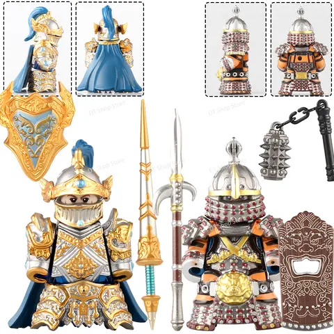 R123 R531 군사 중세 피규어 액세서리 Jimu Lancelot 군인 철 플로트 슬레이어 나이트 MOC 빌딩 블록 완구