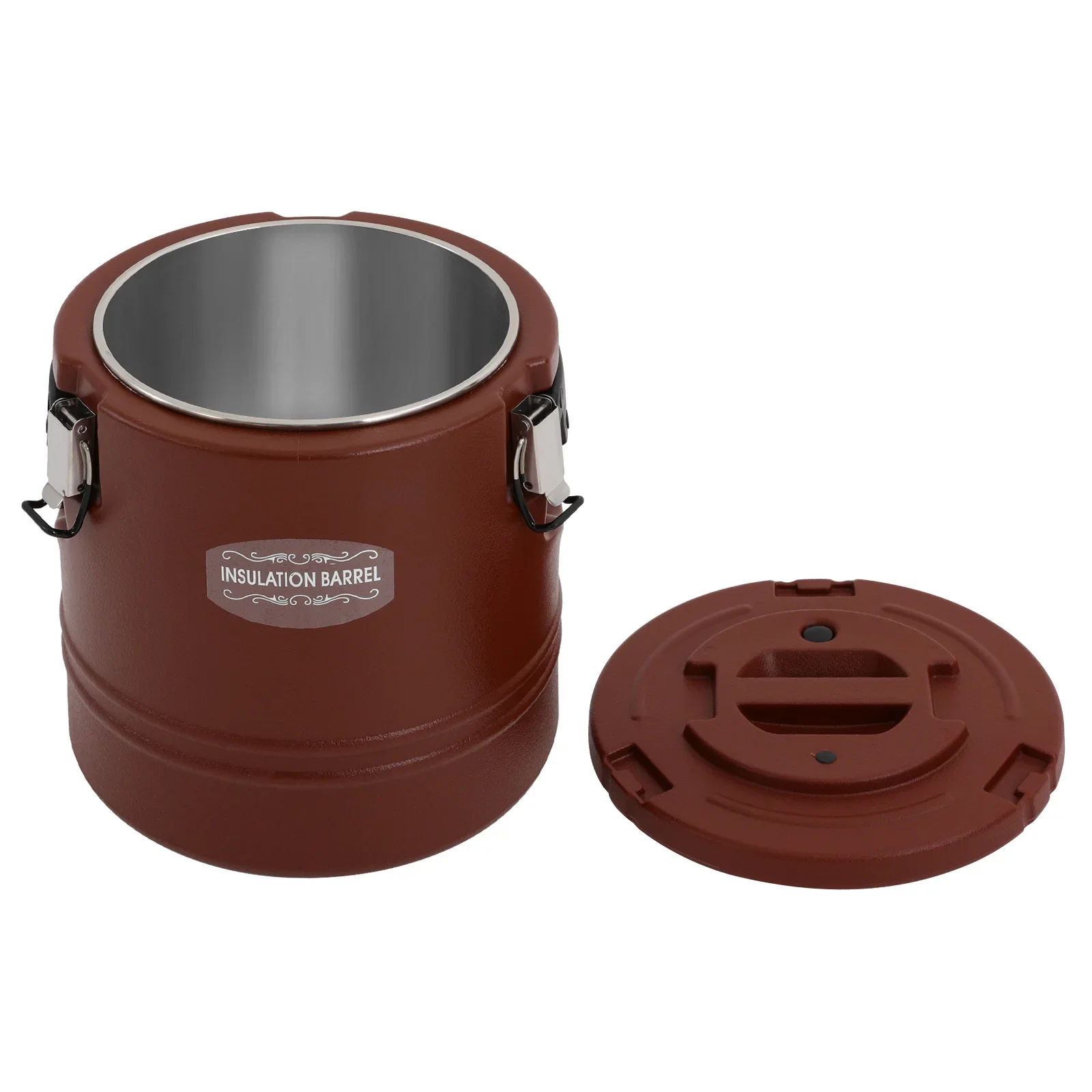 商業 15L 断熱食品保存バケツステンレス鋼/PE/PU フォームラウンドコンテナレストランケータリング屋外イベント