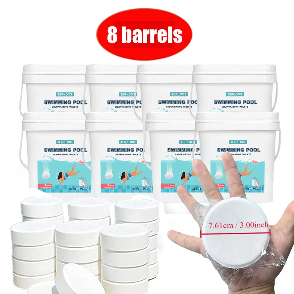 Comprimidos efervescentes de limpeza de piscinas, Purificar a pílula de cloro para banheira de hidromassagem, Purificador de água para piscina, Dose Tablet, 40 Pcs