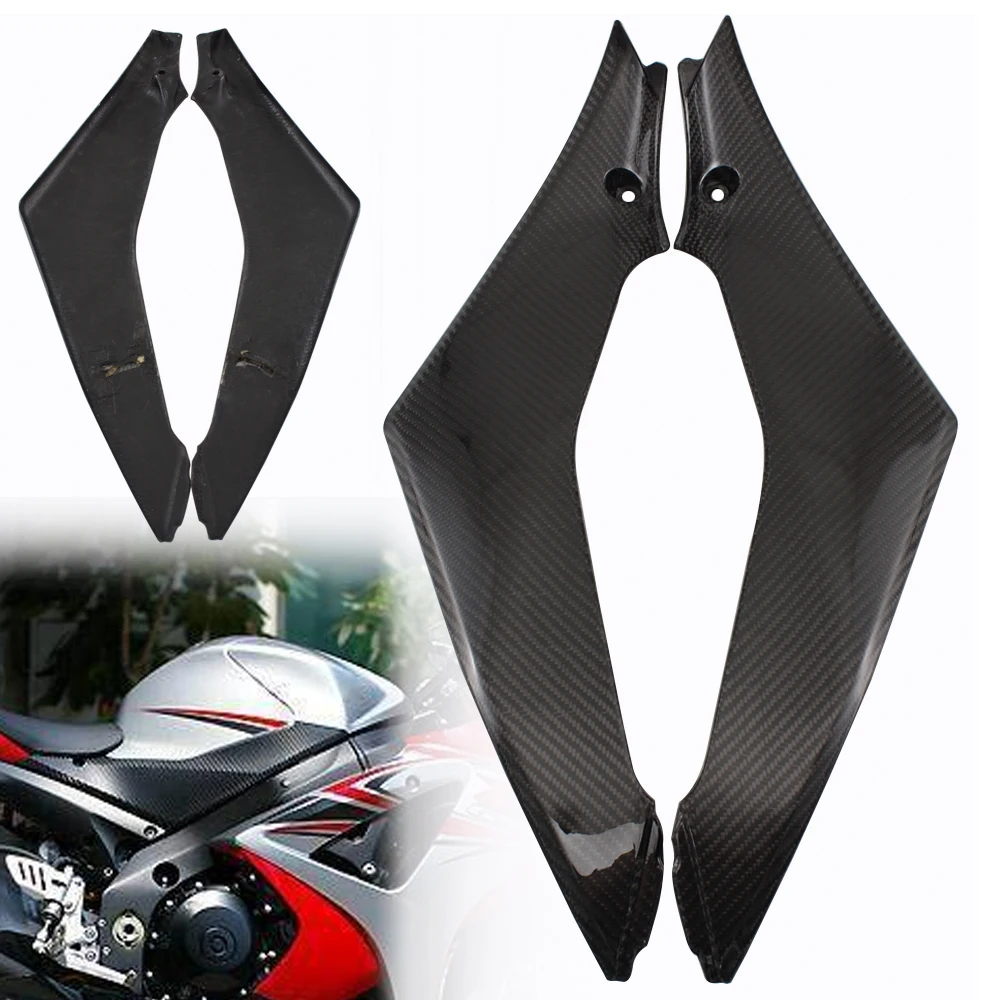 Black Motorcycle Carbon Fiber Protector Fairing Fuel Gas Tank Side Panel Cover For SUZUKI GSXR1000 GSXR 1000 K7 07-08