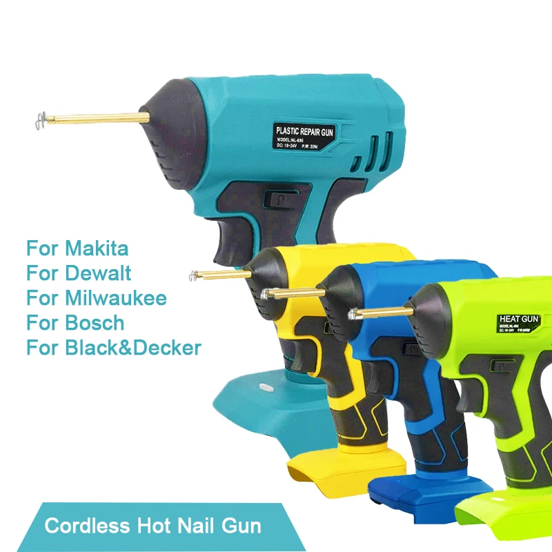 

Пистолет для сварки пластика, горячий гвоздодер для Makita/Dewalt/Milwaukee/Bosch/Black&Decker, аккумулятор 18 В с 400 гвоздями, набор инструментов для ремонта ПВХ, гаражный комплект