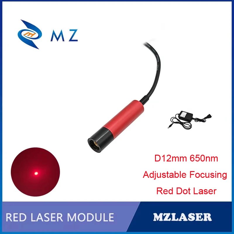 Red Dot Laser Diode Module Hot Selling Compact Mini Adjustable Focusing D12mm 650nm 200mW 3V Spot Laser Industrial Grade