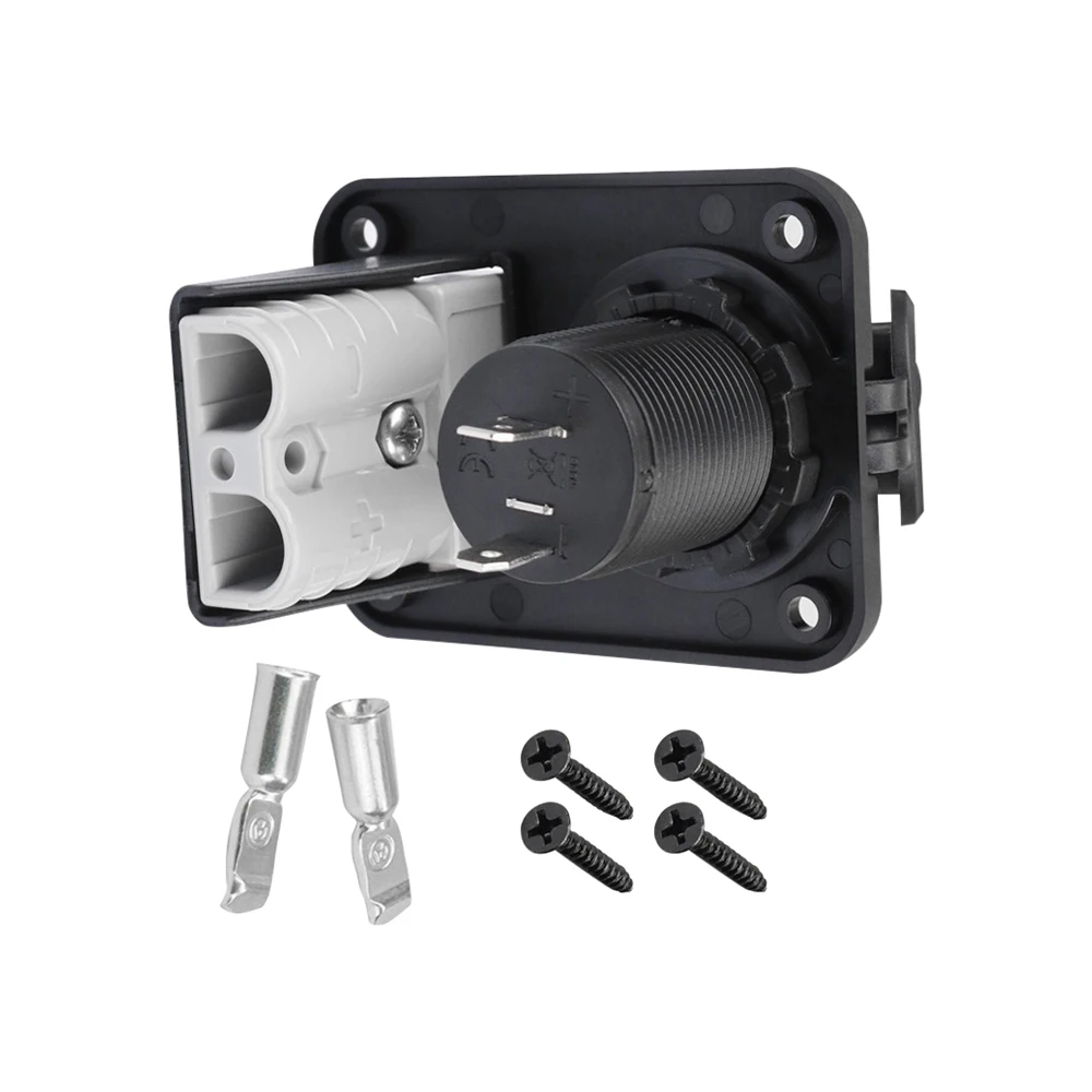 NEW 12V 50A Car with Anderson Plug Cigarette Lighter Socket Charger Flush Mount Recessed Plate for Caravan Camper Boat Truck