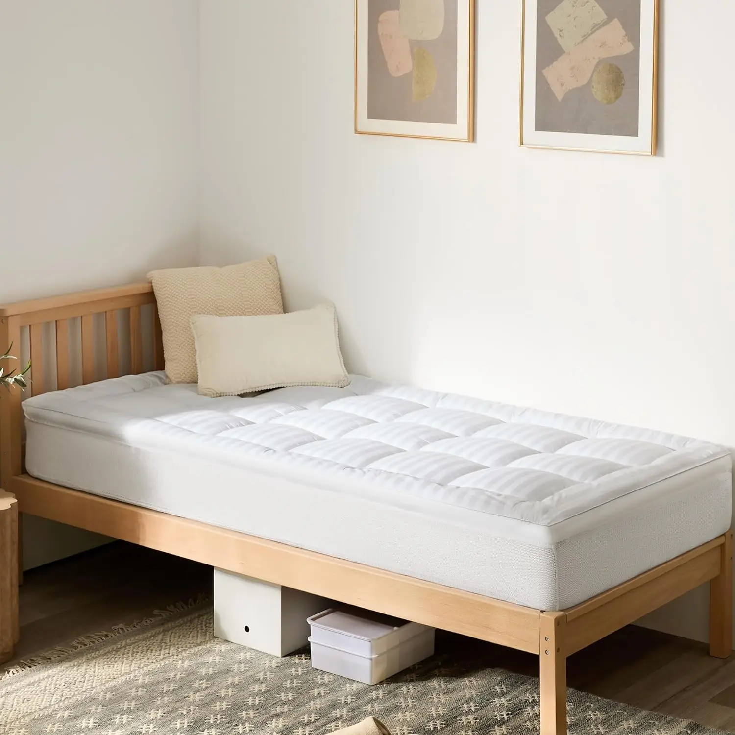 

Охлаждающий дышащий наматрасник Twin Size, утолщенный, из премиального хлопка, для детей, машинная стирка (39x75 дюймов, белый)