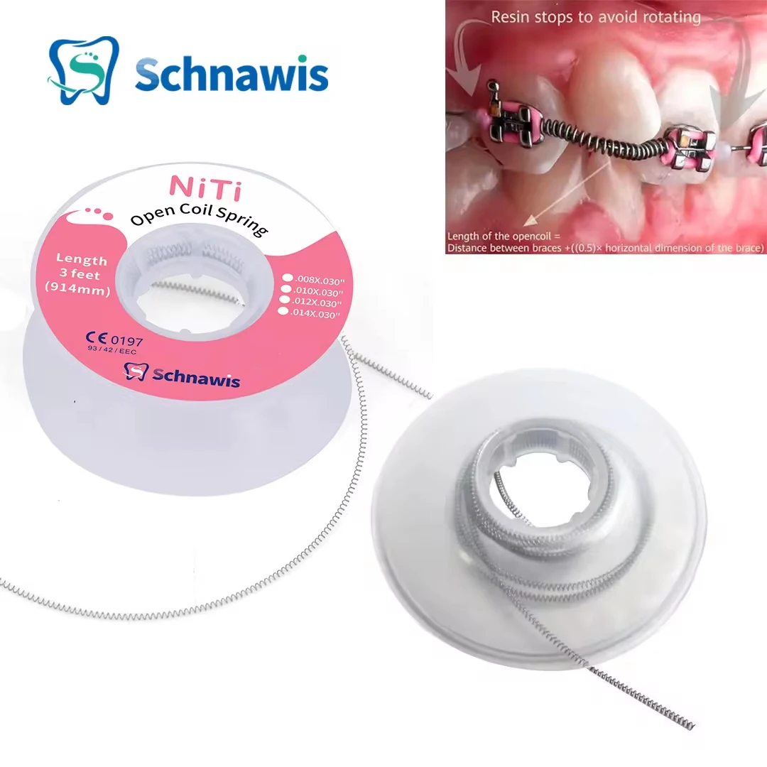 Resorte helicoidal abierto de ortodoncia Dental, 3 pies (914mm) para soportes de ortodoncia de dentista, soportes, arcos 0,008/0,010/0,012/0,014