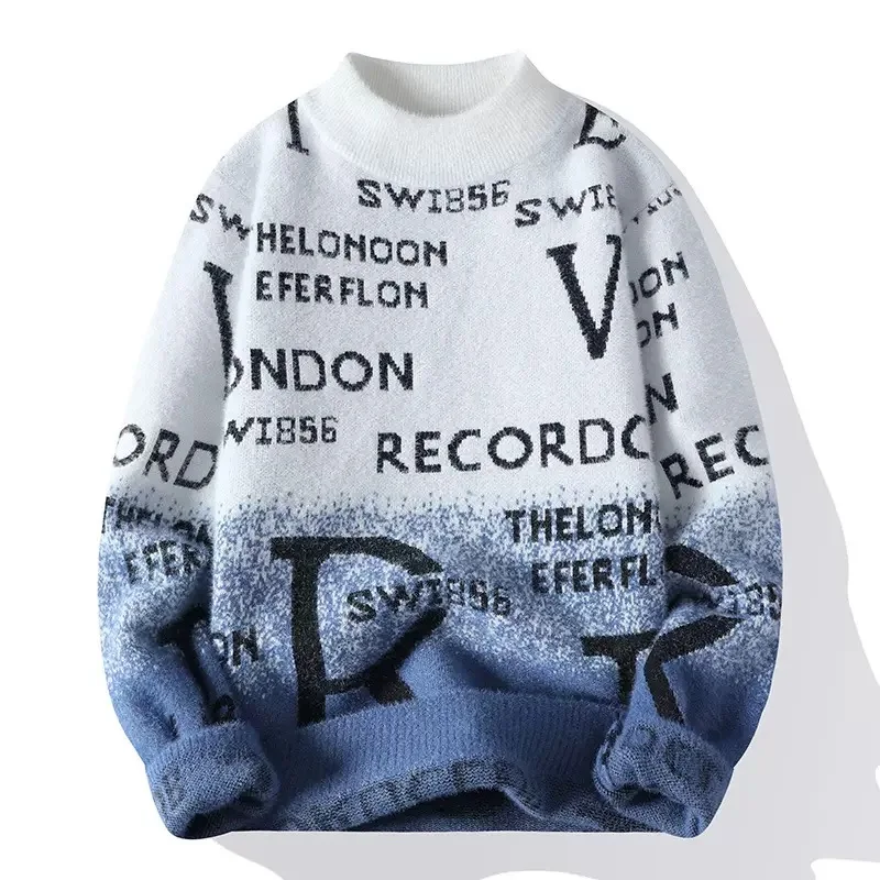 Otoño/Invierno nueva tendencia de moda impreso grueso cálido pulóver Casual suelto deportes de gran tamaño suéter de alta calidad M-3XL