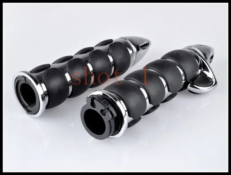 

1"Chrome Handlebar Hand Grips w/Throttle Boss For Harley Softail Dyna Sportster Honda VT VTX1800 Goldwing Aero