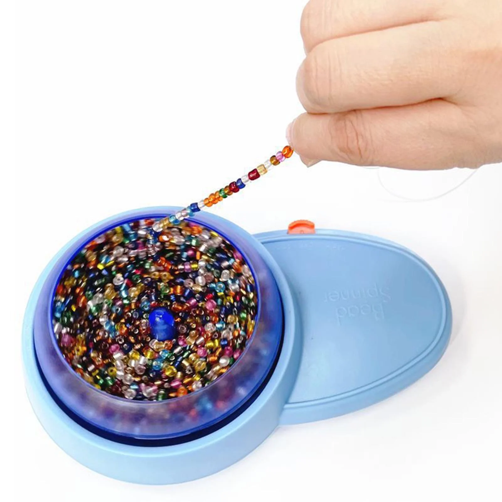 Electric Bead Spinner Kit Loader with Needles Adjustable Speed Quickly Spin Beading Bowl for Bracelets Waist Bead Seed Bead Tool