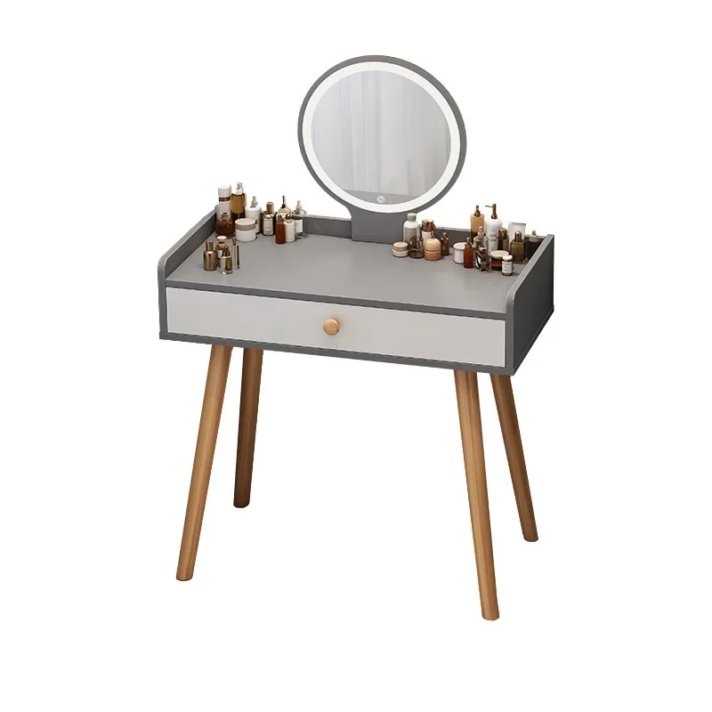 Dressing Table Women's Bedroom Modern Simple Small Makeup Table Cosmetic Mirror Mini Simple Dresser