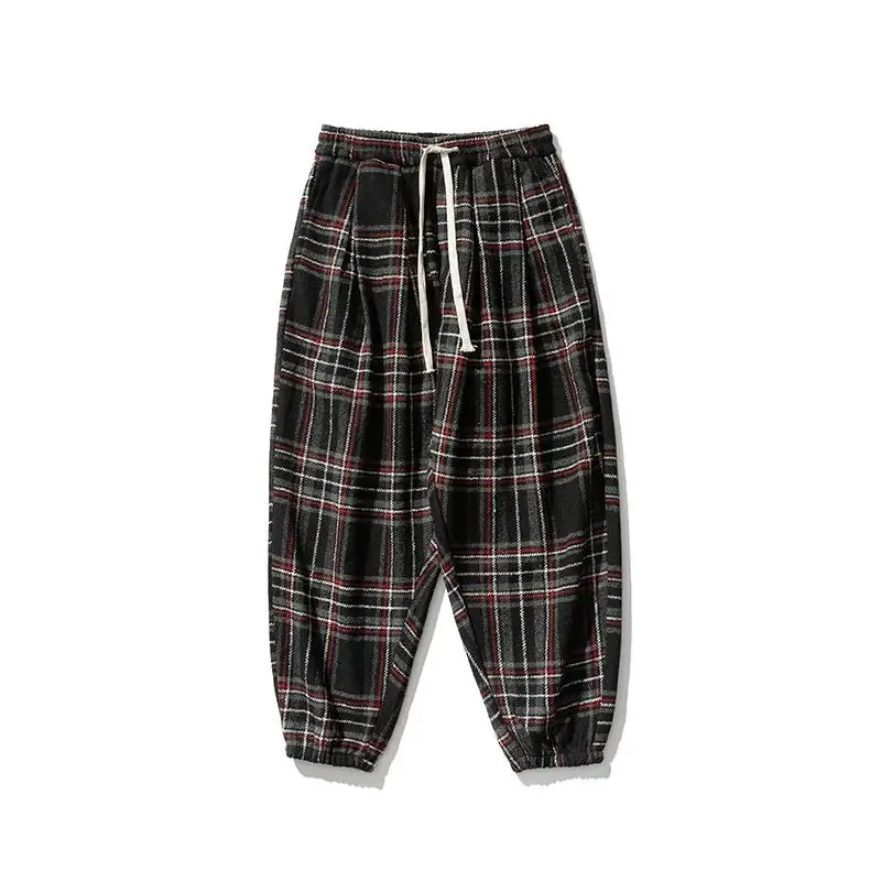 Pantalones bombachos de forro polar para hombre, pantalón de chándal con cintura elástica holgado, grueso, estilo Harajuku, ropa de calle