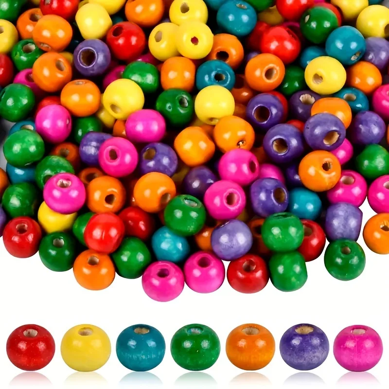 Rich Color Round Wooden Spacer Beads 5-25mm Ecofriendly Ball Loose Beads For DIY Jewelry Handwork Making Necklaces Accessories