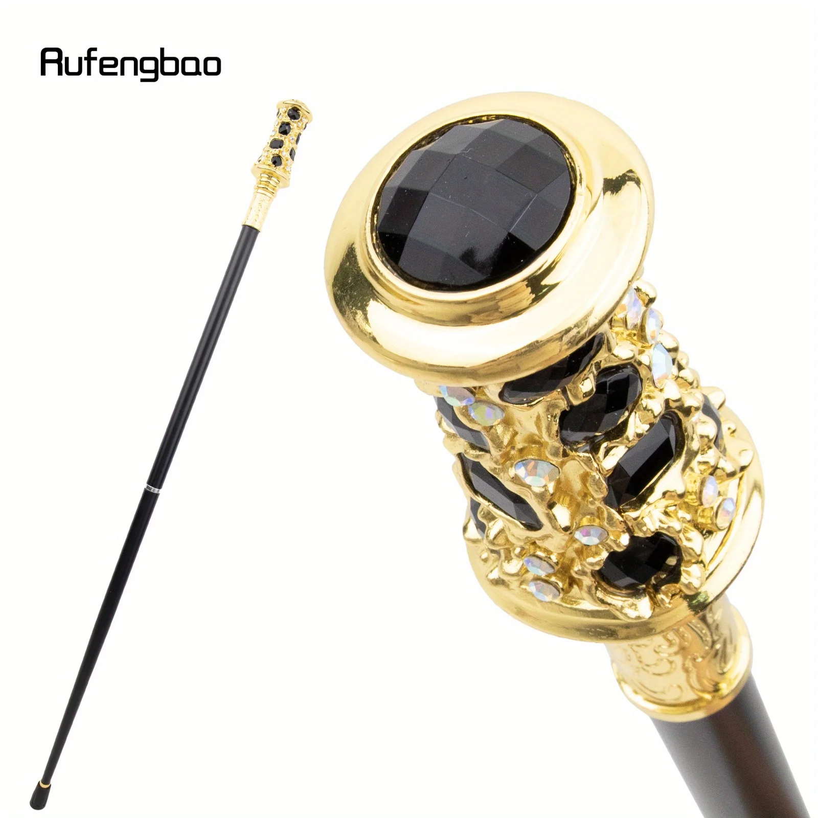 Black Artificial Diamond Cane Fashion  Stage Cane Decorative Stick Cane  Halloween For Cosplay And Parties, For Cosplay & Party