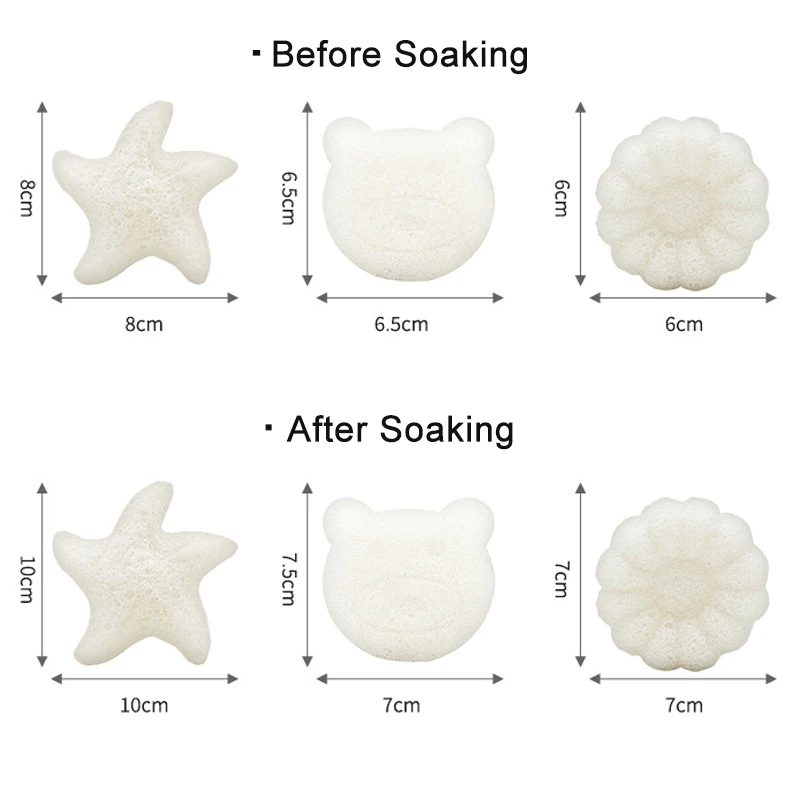 Baby Shower Sponge Natural Plants Konjac Newborn Face Washing Bath Rubbing Sponge Multifunctional Kids Cleaning Bath Accessories