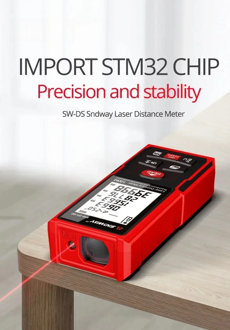 

SNDWAY SW-DS120 Electronic handheld rangefinder high-precision measuring instrument infrared level measuring room electron
