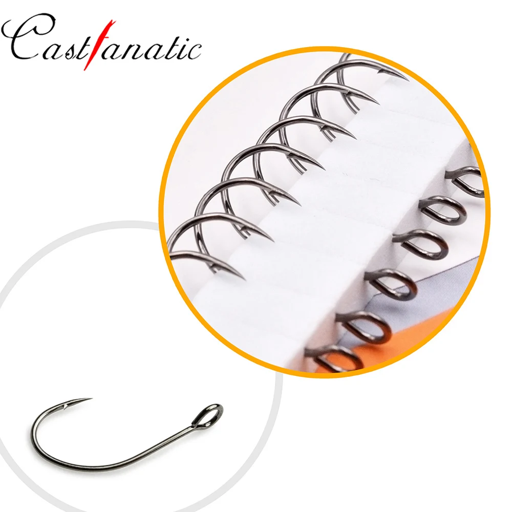 Castfanatic S31 Barbed Assist Hook Single Barbless Spoon Hooks high Carbon Steel With Big Eye Fishing tackle For trout jig Bait