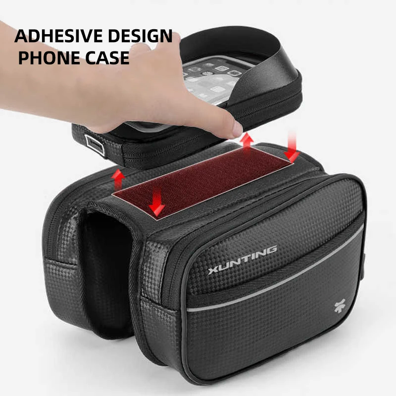 Xunting Mountain Bike Bag Front Handlerbar Bag Rainproof 6.8inch Mobile Phone Case Bicycle Top Tube Bag Cycling Accessories