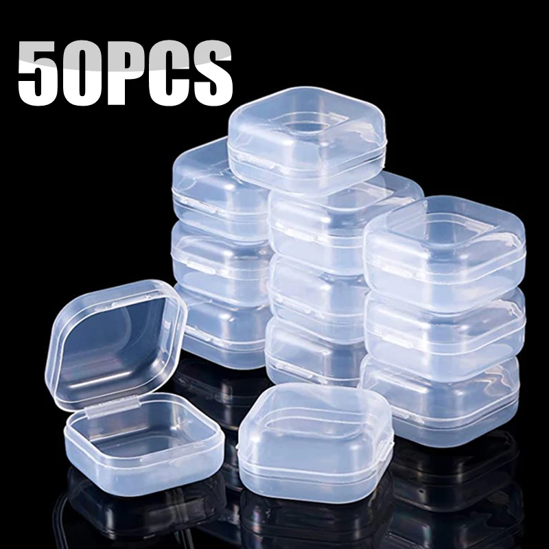 Portable Clear Mini Plastic Containers Transparent Storage Box for Items Crafts Medicine Dust Plug Earplug Jewelry Package Case