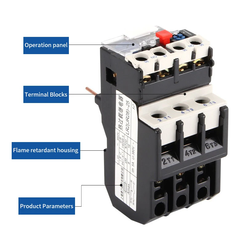 JR28-25 Thermal Overload Relay LR2 D13 Adjustable Thermal Relay Electric Relays 1A 1.6A 2.5A 4A 6A 8A 10A 13A 18A 25A