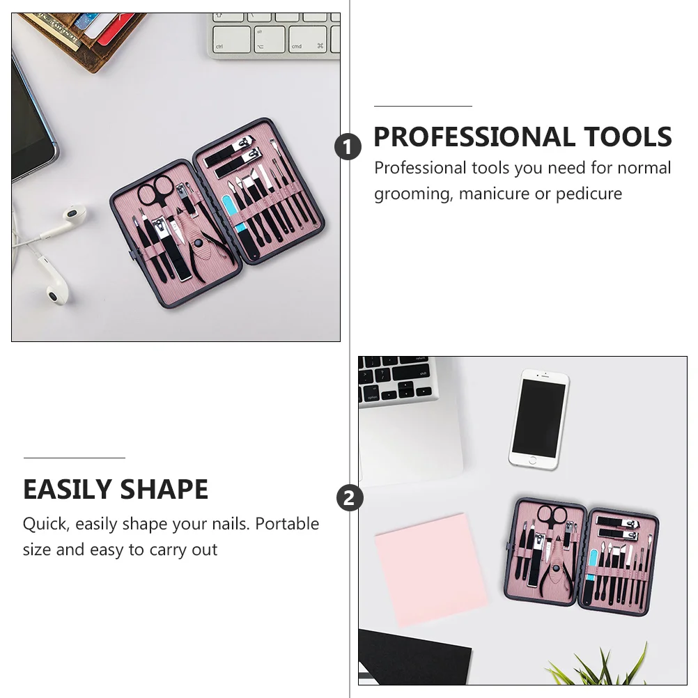 ชุดอุปกรณ์ทำเล็บมือและเล็บเท้า 1 ชุด ทำจากสแตนเลส ชุดกรรไกรตัดเล็บแบบพกพา สำหรับมืออาชีพ