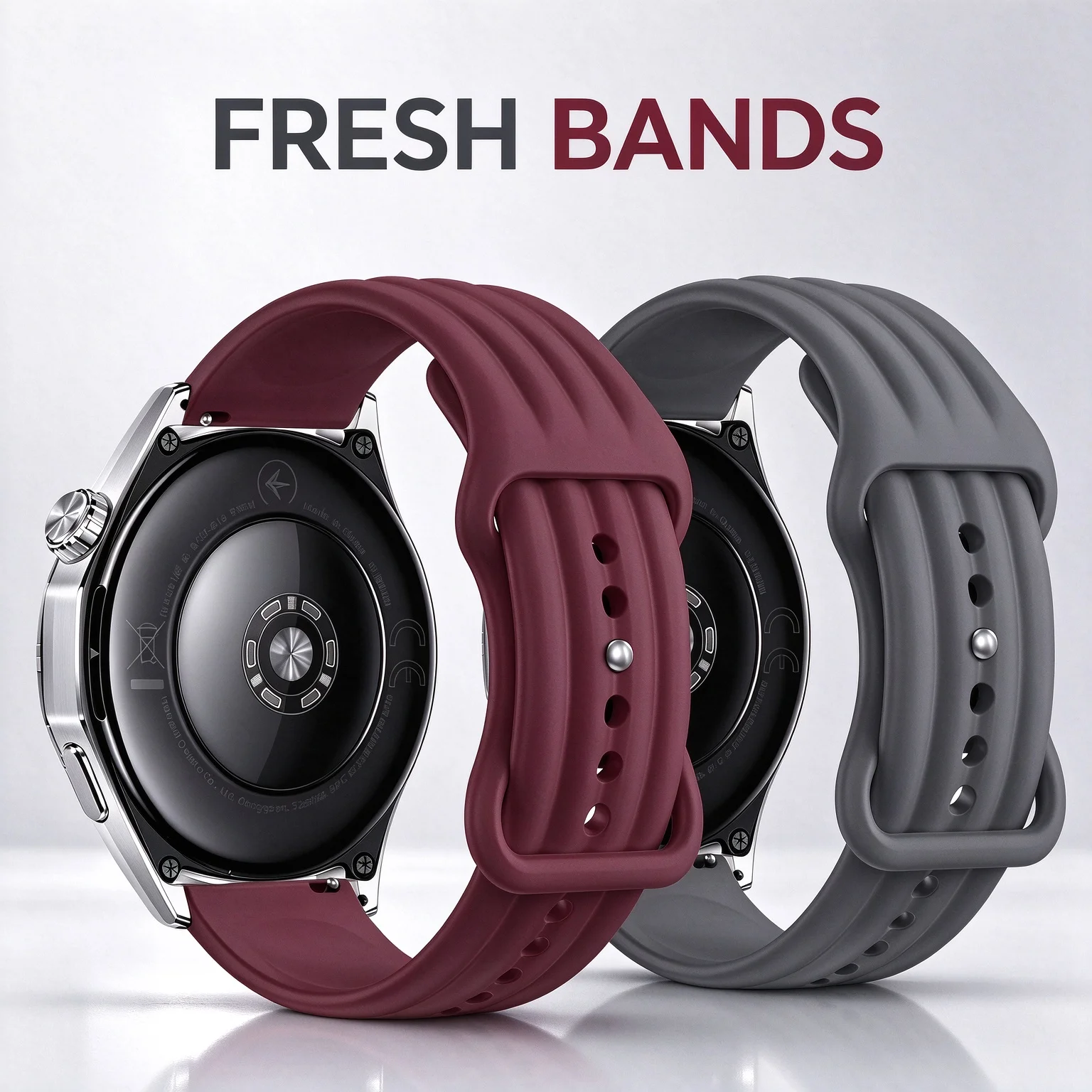 Wave Pattern 8-Form Buckle Silicone Band Fit For Huawei Universal 18 20 22mm 12 Colors Sweatproof Casual Daily Wrist Accessory