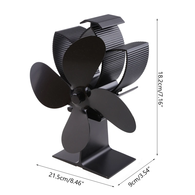 KX4B 4 ใบมีดความร้อนเตาพัดลมไม้สำหรับ ปลอดภัย Quiet เตาผิง Ecofan การใช้ประหยัดการกระจายความร้อนที่มีประสิทธิภาพ