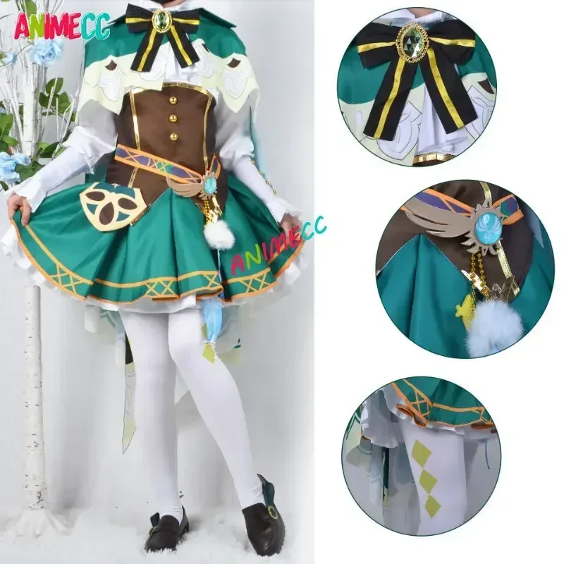 ANIMECC in magazzino XS-3XL Venti Genshin Impact Cosplay Costume parrucca mantello vestito femminile gioco Anime Halloween Party Outfit per le donne