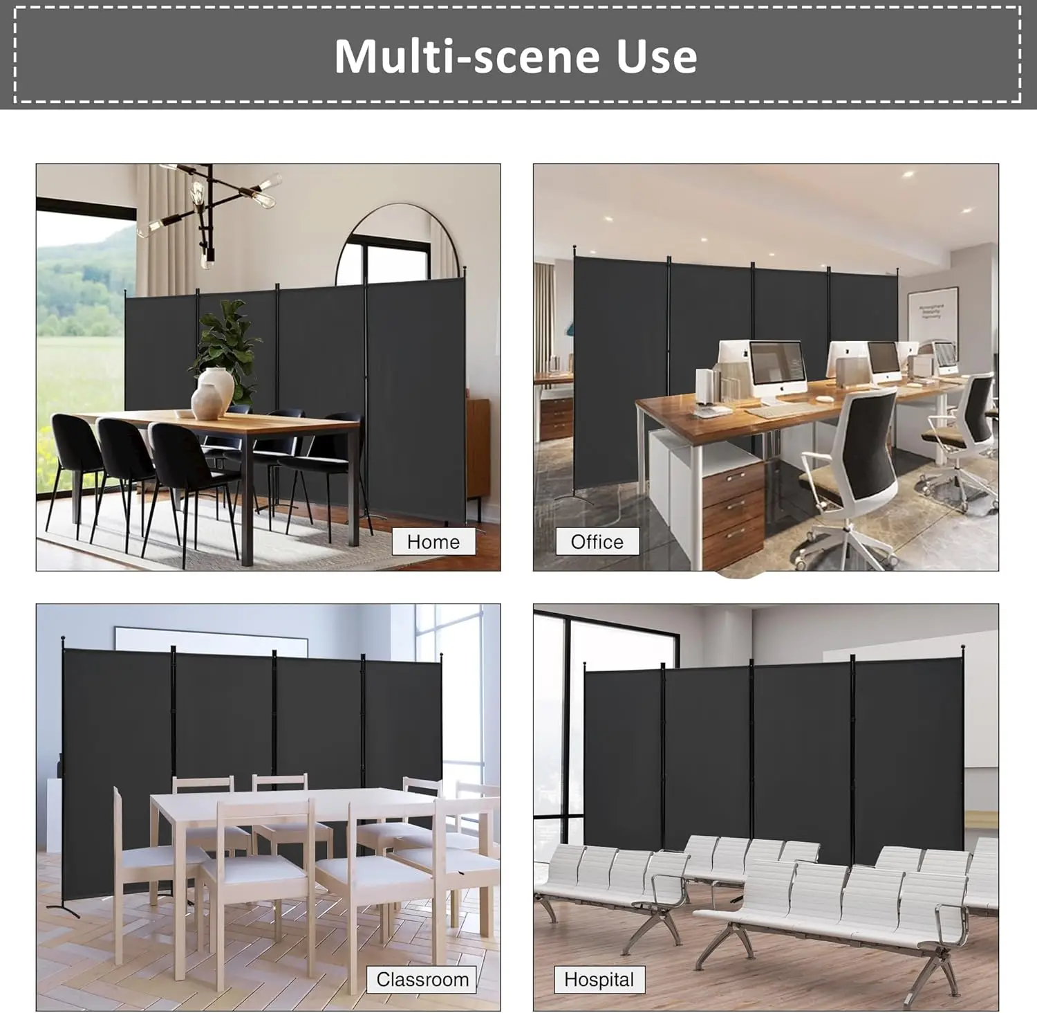 

Складная ширма-перегородка из 4 секций, отдельно стоящая тканевая перегородка для дома и офиса