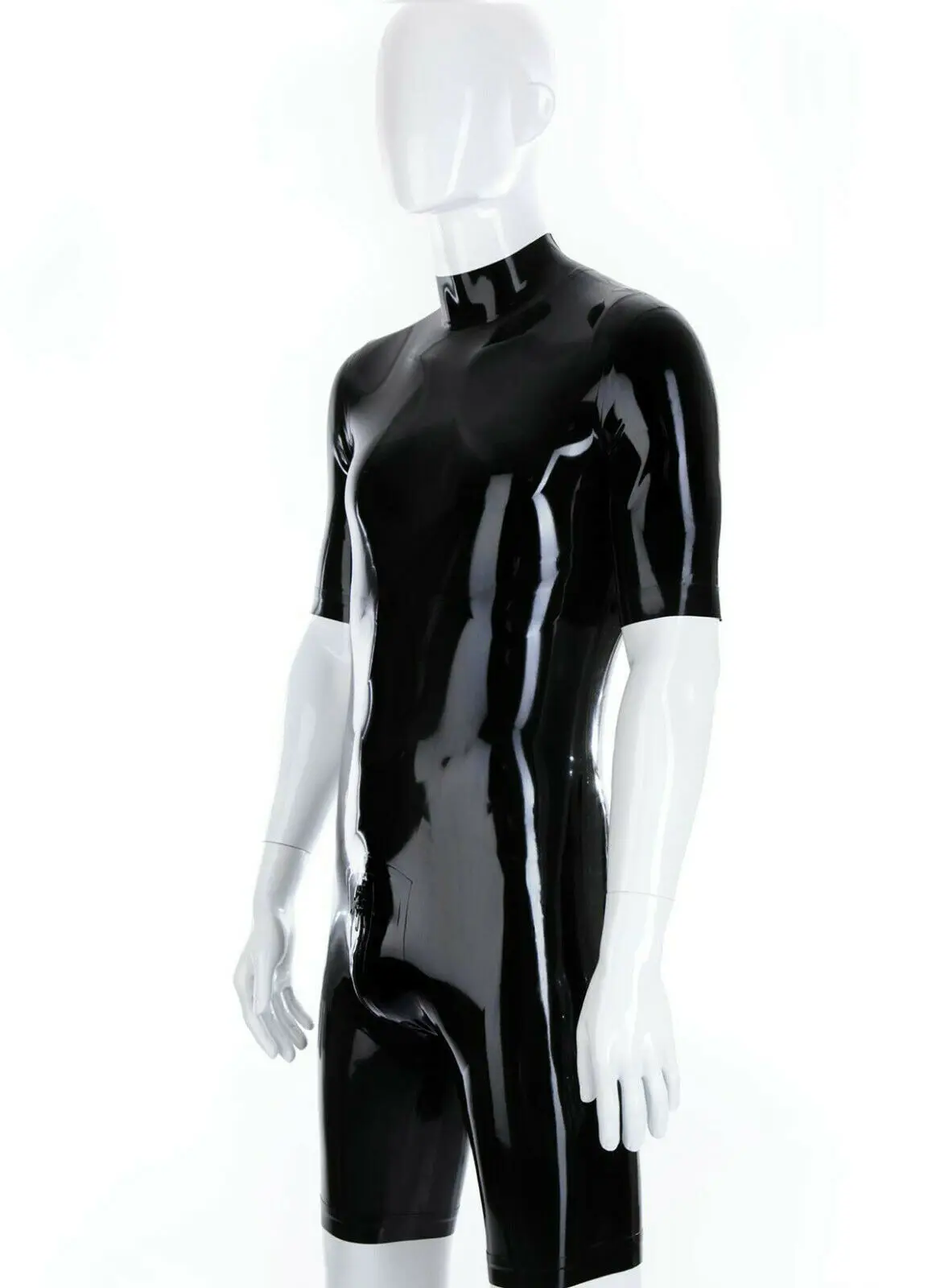 

Latex gummi catsuit short sleeve 3D crtoch cut 0.4mm custom made