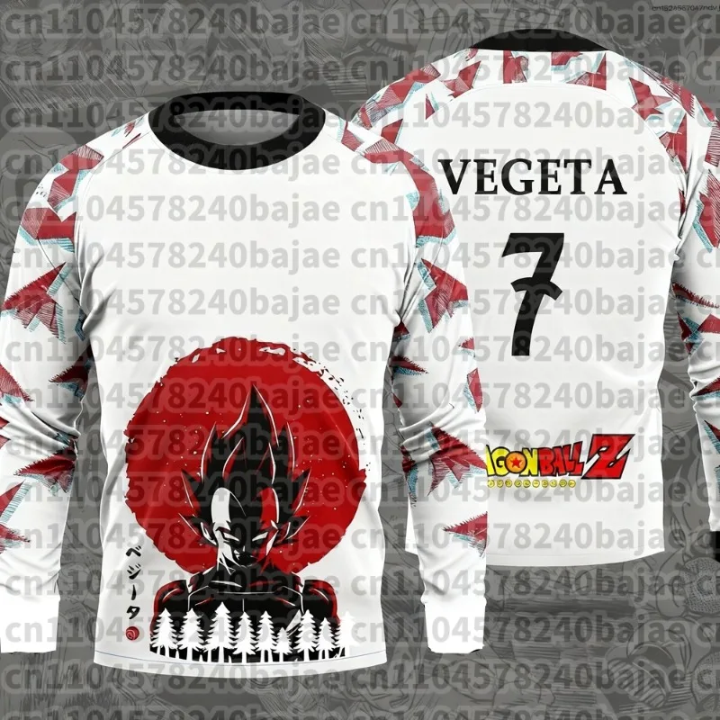 Japanese Anime Dragon Ball Z Vegeta Football Special Edition Jersey T-shirt Adult Men Autumn/Winter Sports Long Sleeve T-shirt view 3