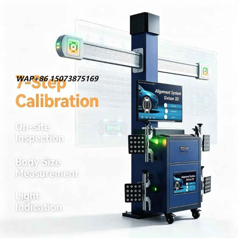 multi-language interface Smartphone Data VIN Input Electric Dual Screen Auto Car 3d Wheel Alignment Machine for Auto Repair