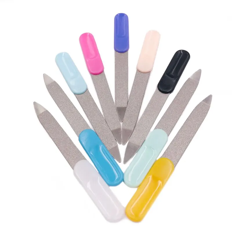 10 Pcs Stainless Dual Nail Files Metal Sanding File Pedicure Grooming For Professional Finger Toe Nail Care Manicure Tools Kits