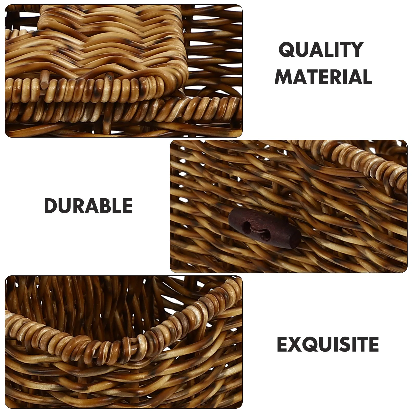 

1Pcs Hand-Woven Napkin Box Premium Plastic Simple Woven Tissue Holder Large Desktop Storage for Home Office Napkin Box