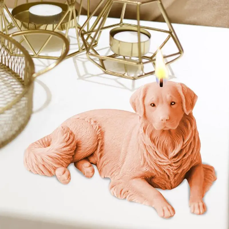 3D Golden Retriever Silicone Dog Mold, DIY resina epóxi, Aromaterapia, Artesanato Artesanal, Sabão, Decoração de Casa, Vela Perfumada Molde