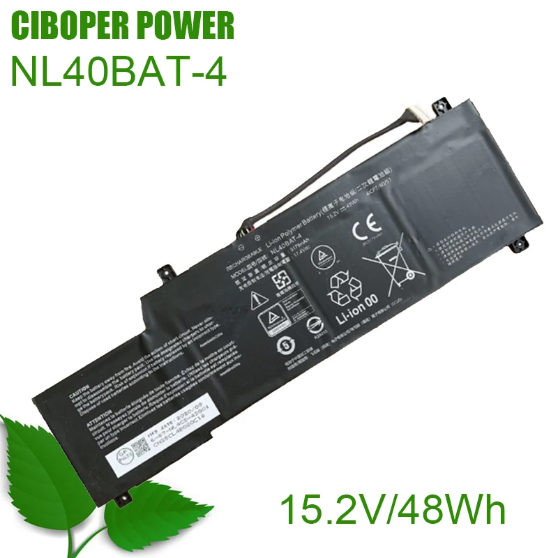 

CP Laptop Battery NL40BAT-4 15.2V/3175MAH/48WH For Machcreator-A 15.6 Notebook NL40BAT-4