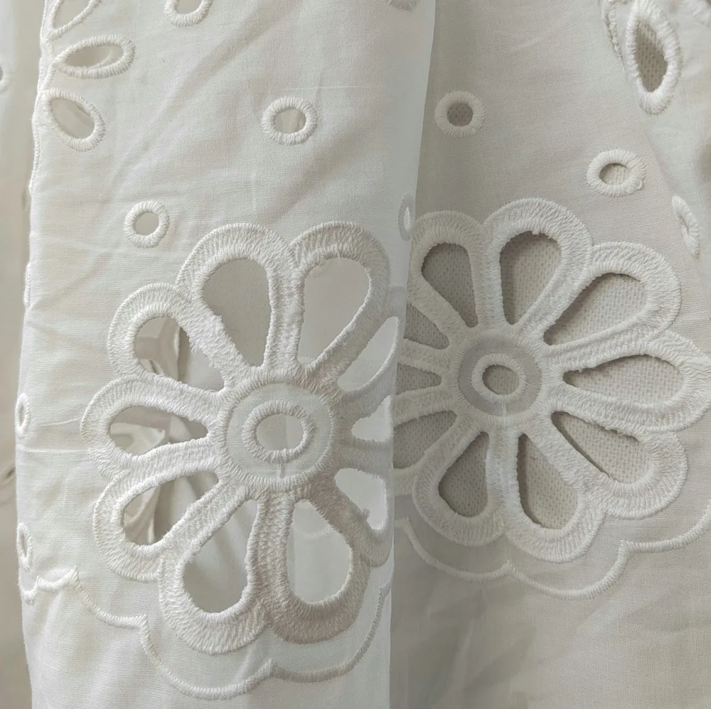 Hoge kwaliteit holle katoenen borduurkantstof, geschikt voor jurken, trouwjurken, kleding, doe-het-zelf materiaal holle bloemstof
