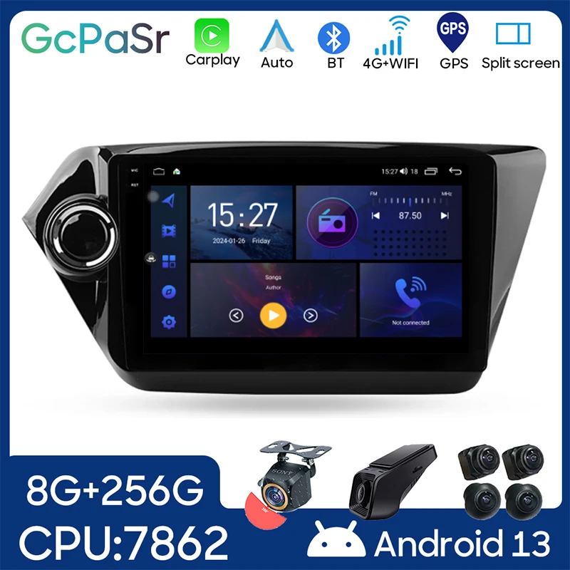 

Android Auto For Kia RIO 3 4 2011 - 2020 Car Radio Multimedia Video Player GPS Navigation Carplay BT QLED 5G WIFI NO 2din DVD