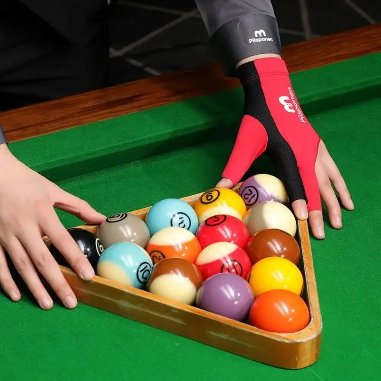 1 قطعة قفازات البلياردو اليد اليسرى المضادة للعرق مرونة مفتوحة 3 أصابع تنفس عدم الانزلاق مقاومة للاهتراء السنوكر المهنية