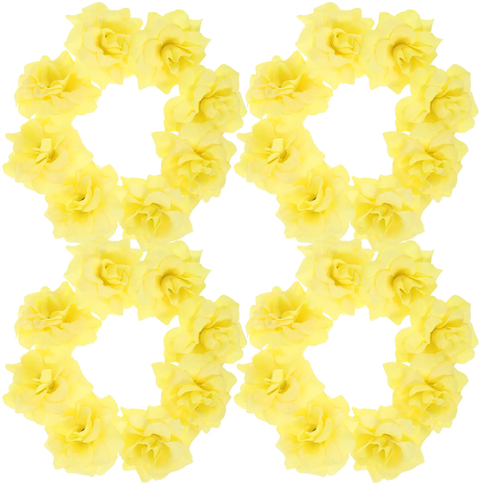

50 Pcs Artificial Rose Silk Miniature Realistic Embellishing Clips Headbands Hats Clothes Craft Wedding Party